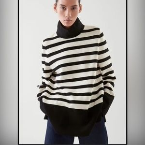 COS A line funnel neck sweater